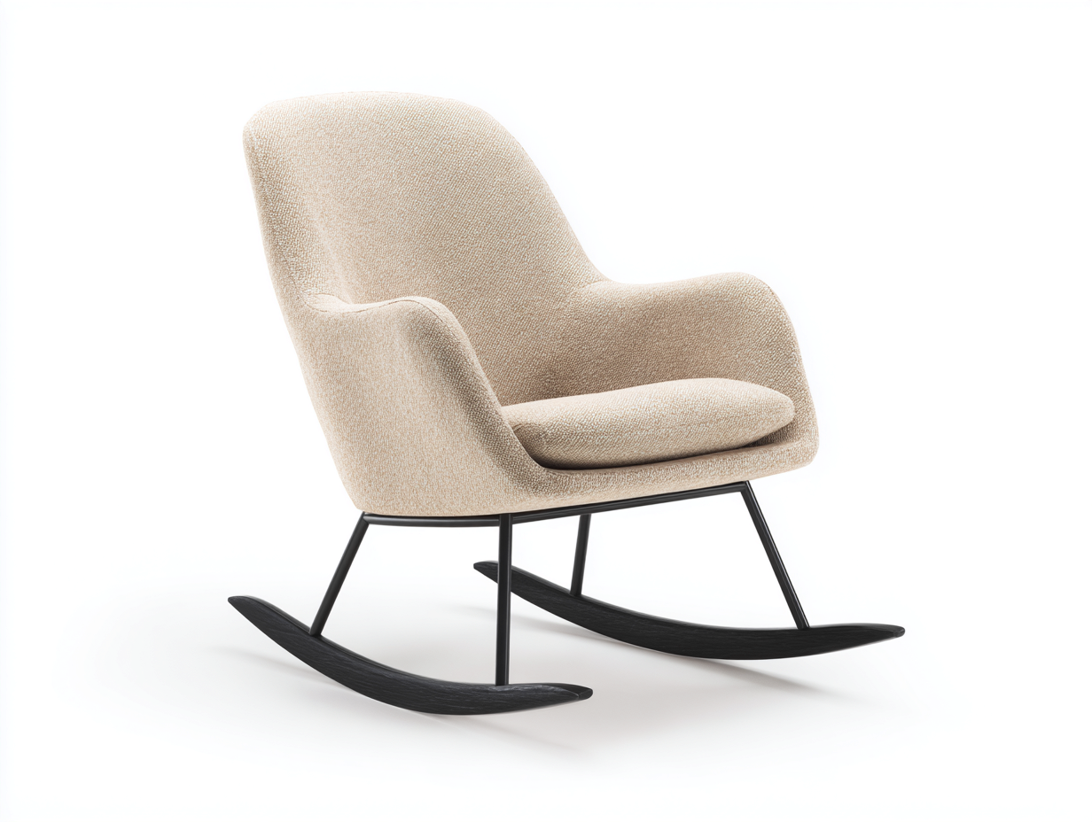 Mecedoras tapizada tela bouclé y estructura metálica 72x88x94 cm - beige - diseño moderno para salón y dormitorio-Sofagohut