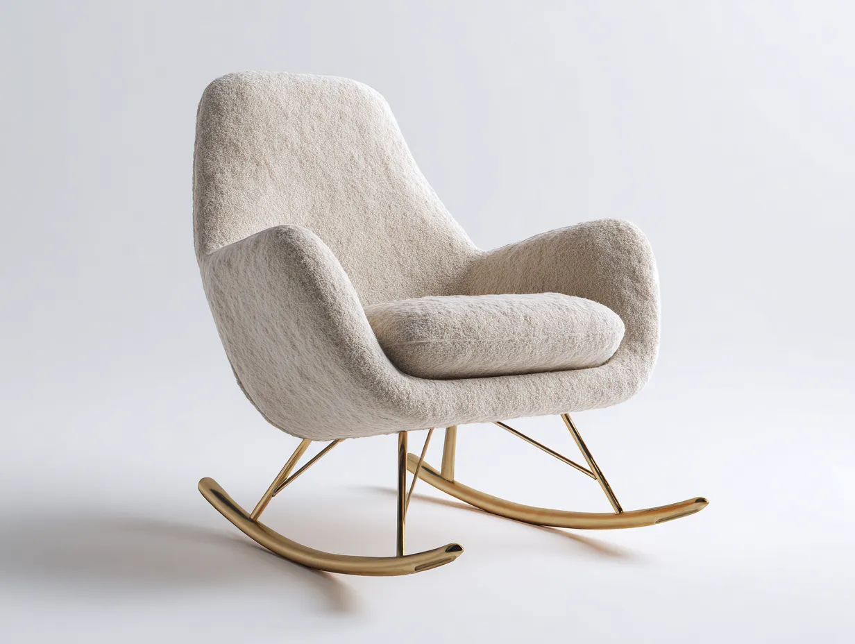 Mecedoras tapizada de tela bouclé 92x72x98 cm - beige - diseño moderno para salón y dormitorio-Sofagohut