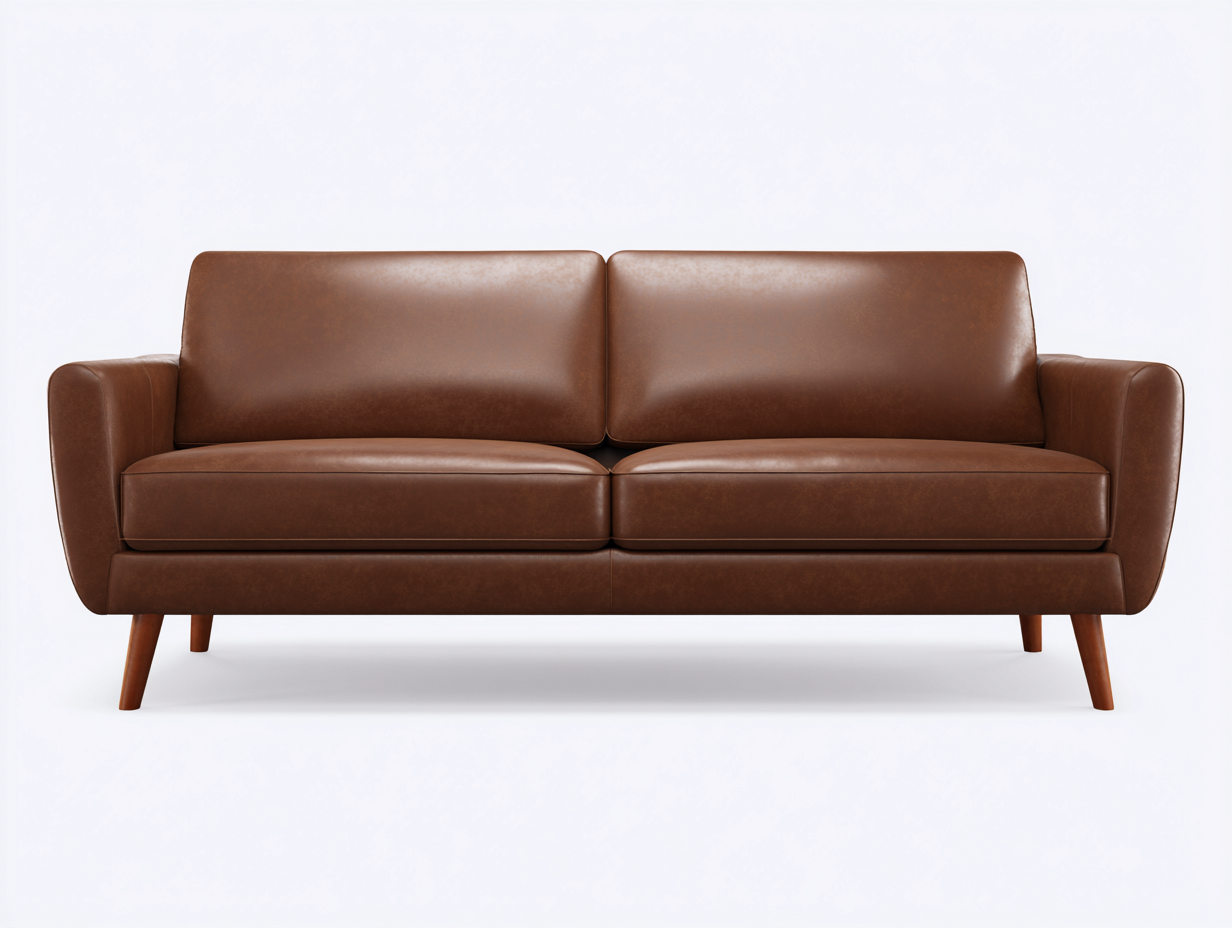 Sofás 3 plazas tapizado cuero sintético 205x88x90 cm - marrón - diseño moderno-Sofagohut