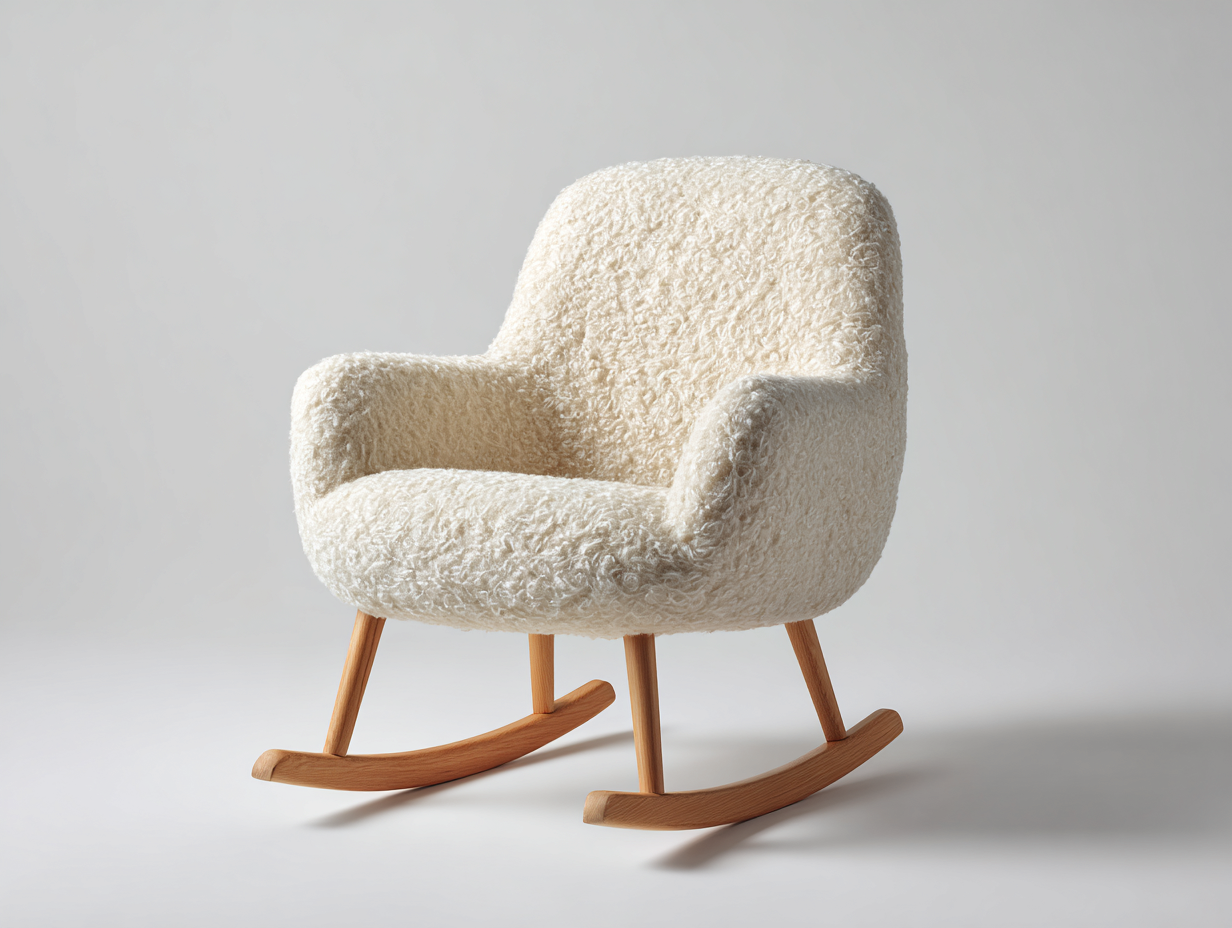 Mecedoras tapizada tela bouclé 72x88x92 cm blanco - diseño moderno relajación-Sofagohut