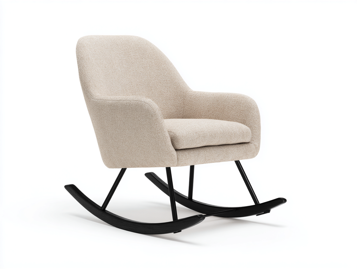 Mecedoras tapizada tela bouclé 69x86x93 cm - beige - diseño moderno-Sofagohut