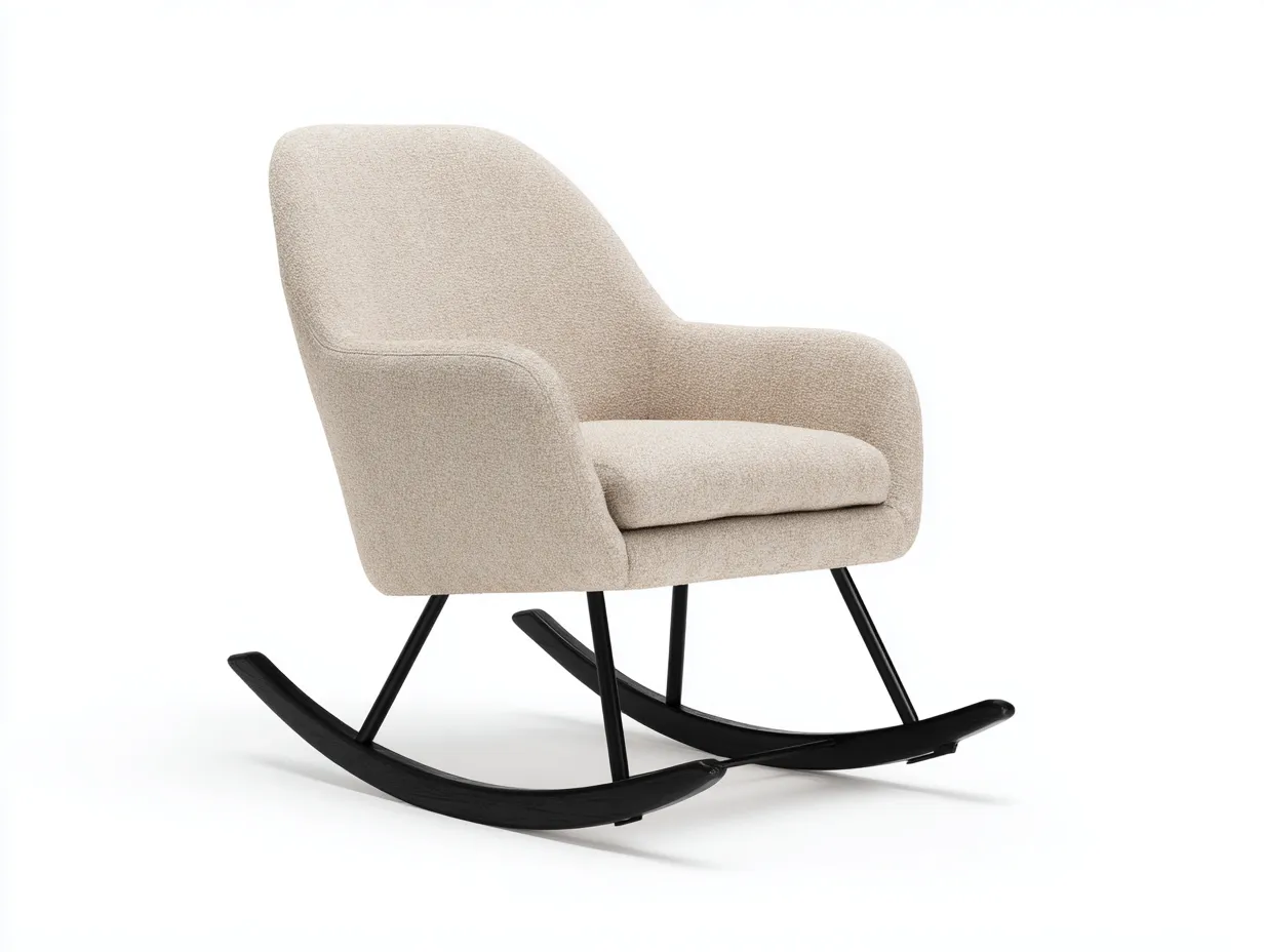 Mecedoras tapizada tela bouclé 69x86x93 cm - beige - diseño moderno-Sofagohut