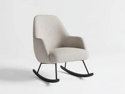 Mecedoras tapizada de tela 90x70x95 cm - beige - diseño moderno para salón y dormitorio-Sofagohut