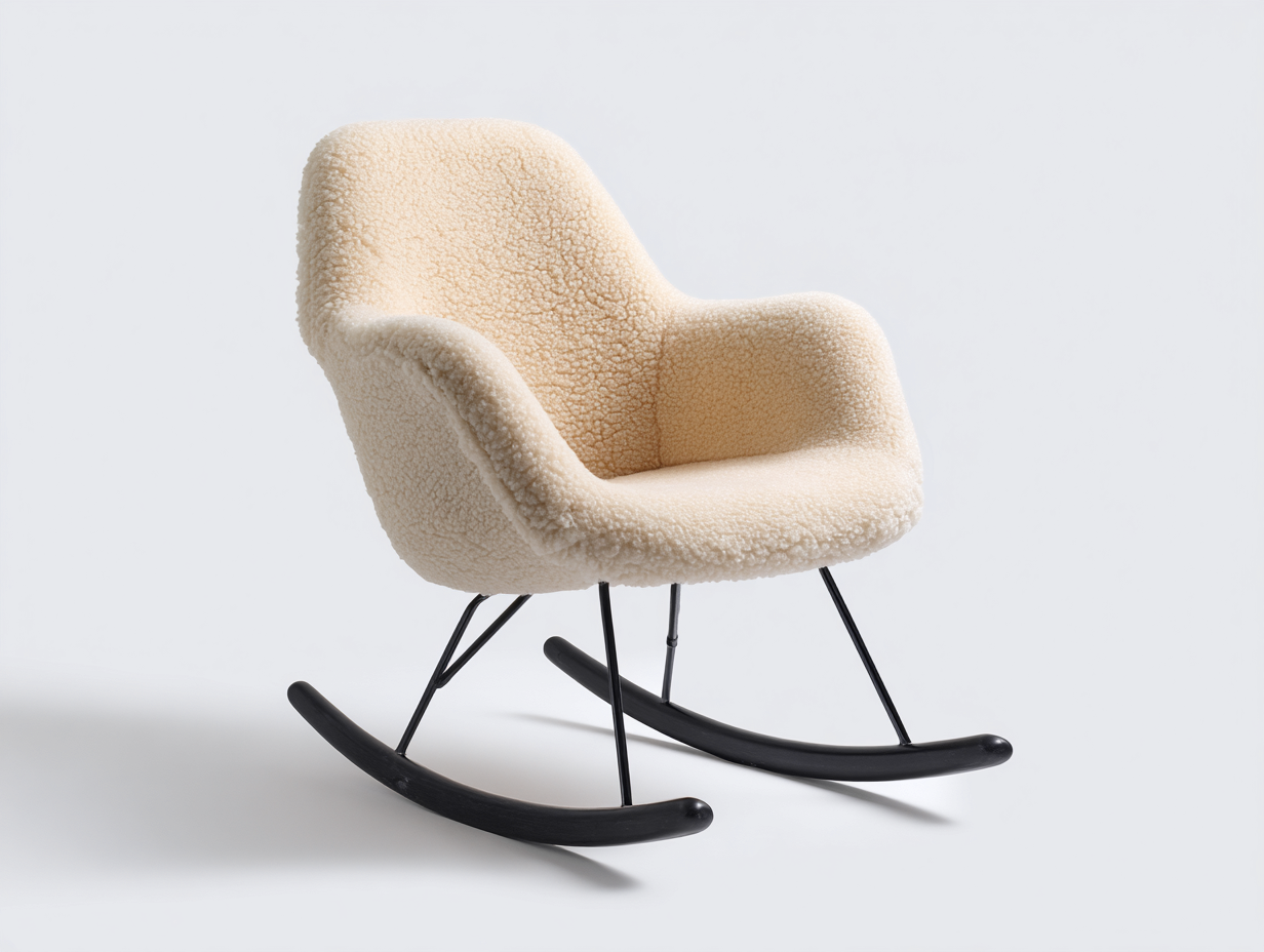 Mecedoras tapizado tela bouclé 70x85x95 cm - beige - diseño moderno-Sofagohut