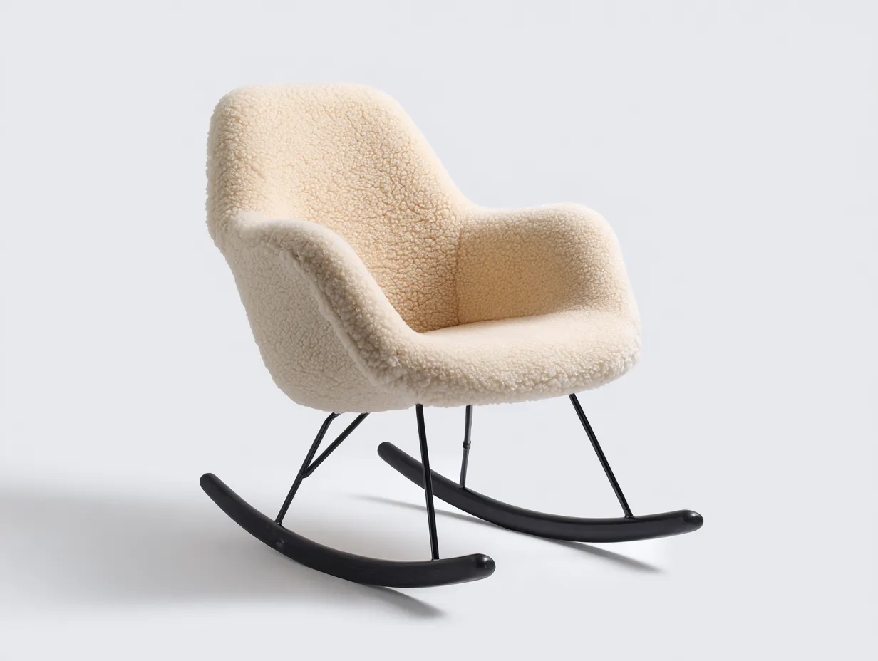 Mecedoras tapizado tela bouclé 70x85x95 cm - beige - diseño moderno-Sofagohut