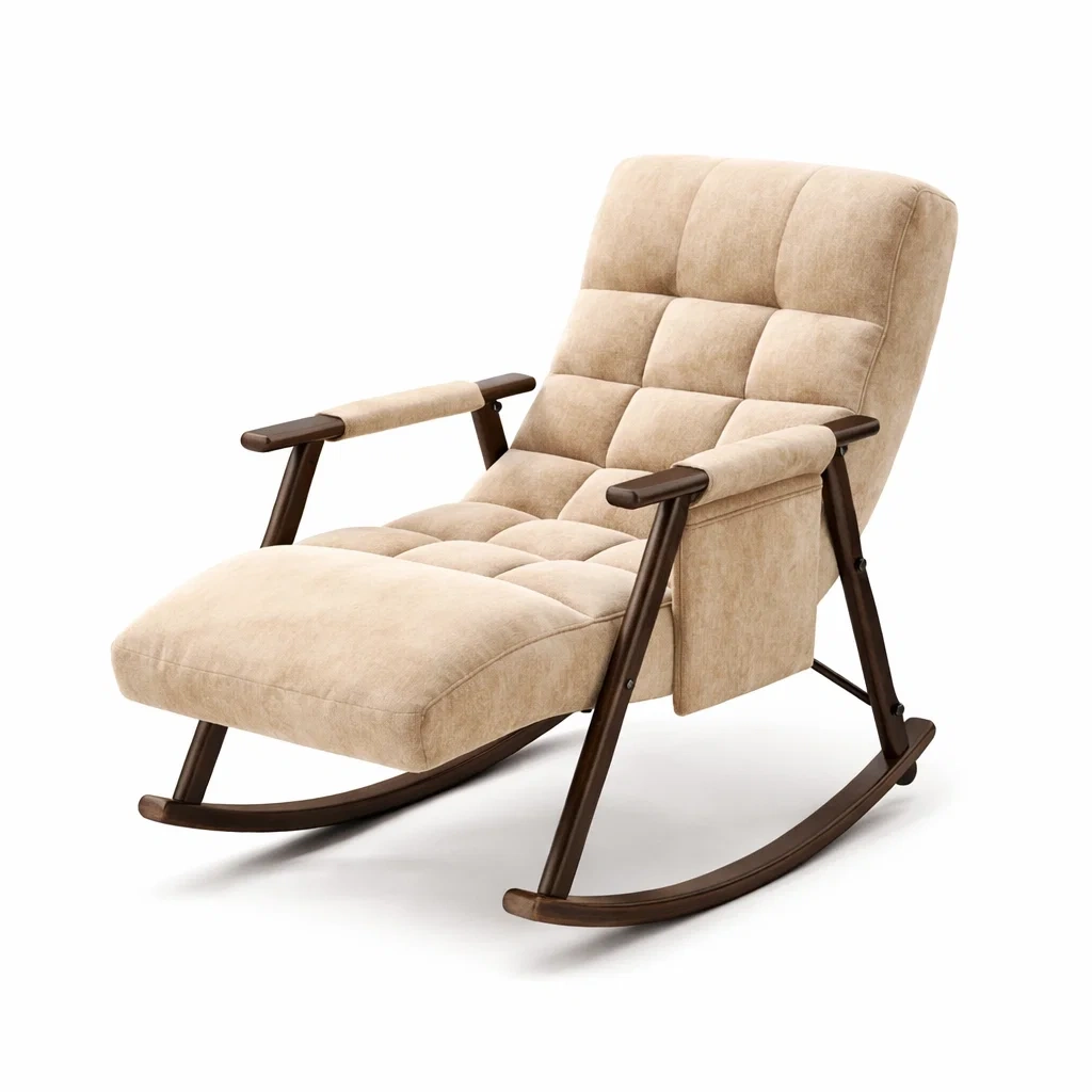 Schaukelstuhl aus Mikrofaser Beige-NESTAROMA