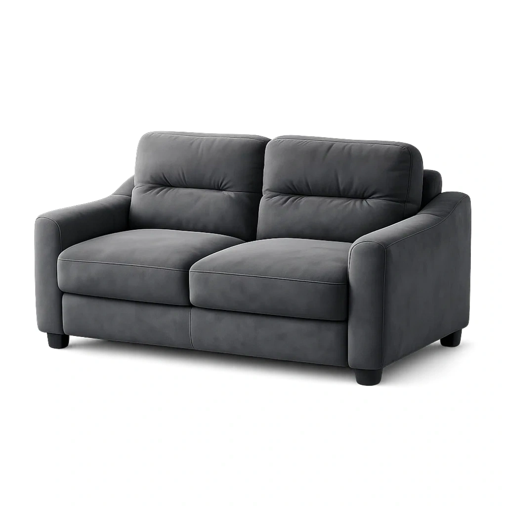 Sofa aus Mikrofaser Dunkelgrau Zweisitzer-NESTAROMA