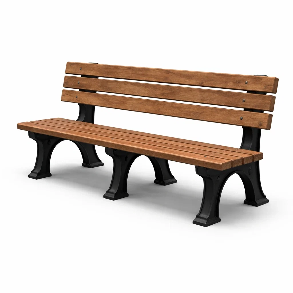 Gartenbank mit Gusseisengestell Braun-NESTAROMA