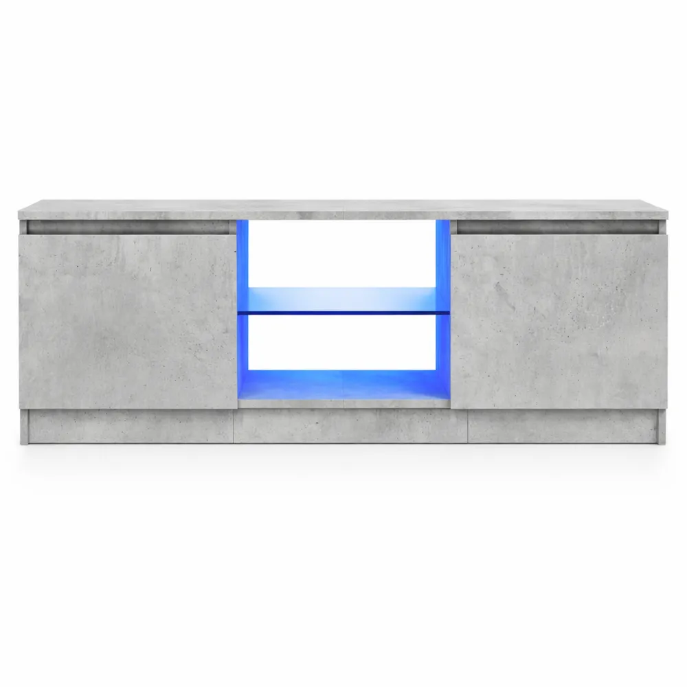 Ensemble TV Moderne avec Éclairage LED, Armoire de Salon en Béton Gris