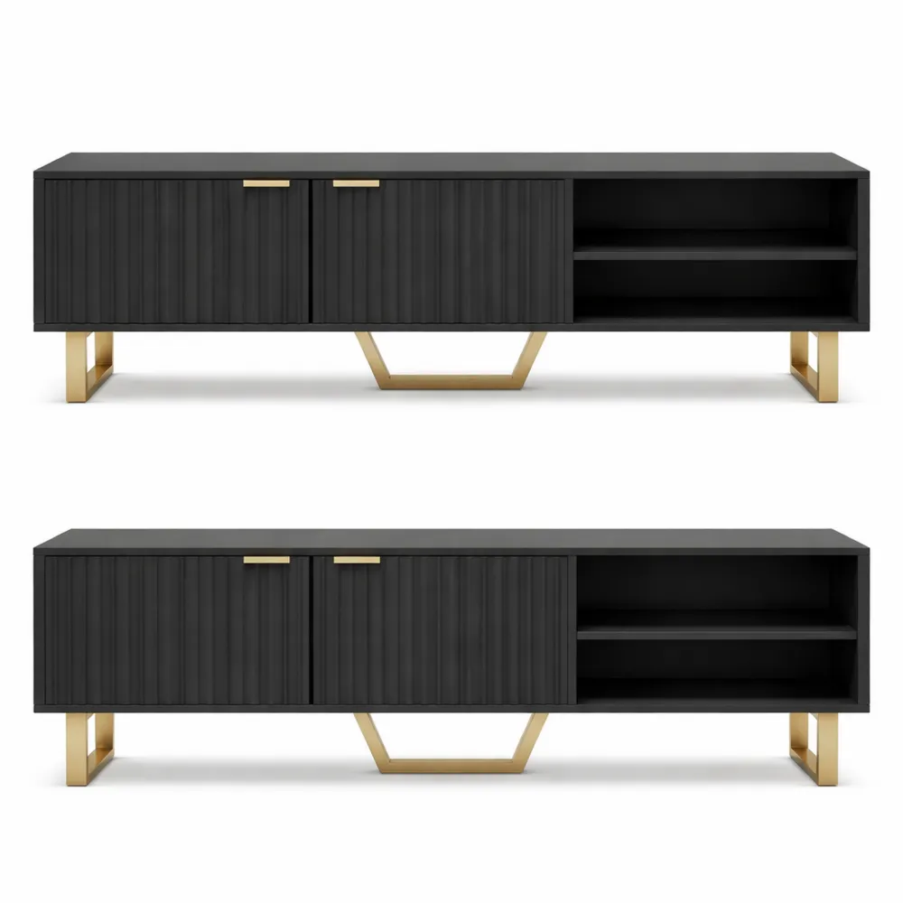 Meuble TV en bois pour téléviseur jusqu'à 70 pouces avec rangements