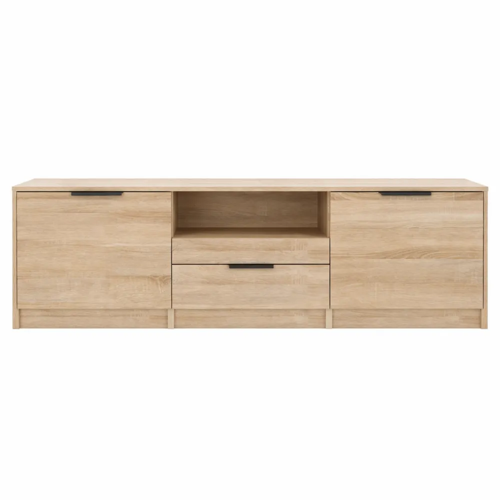 Meuble TV Moderne avec Étagères, Chêne Sonoma, 140x35x40 cm