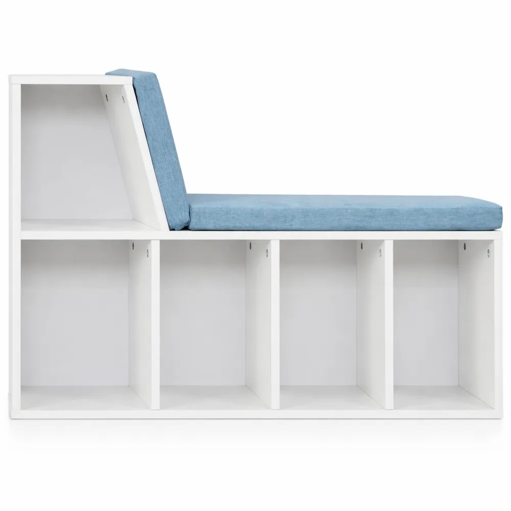 Meuble de Rangement 2 en 1 avec Coussins et Compartiments