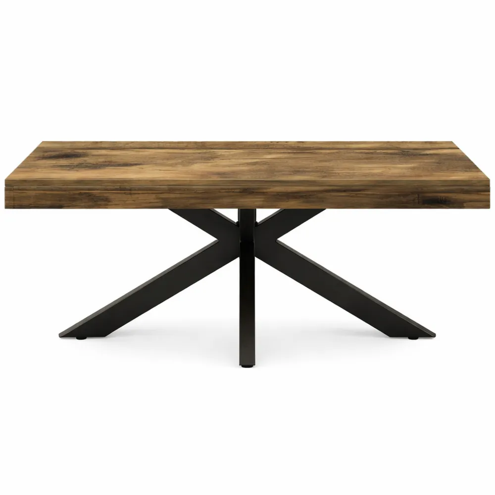 Table basse rectangulaire 110 cm en bois foncé avec effet vieilli