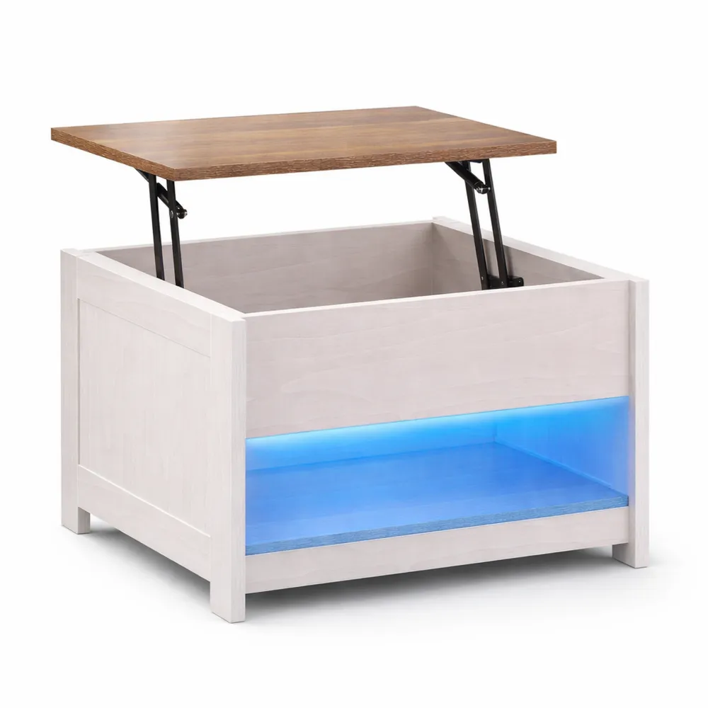 Table basse moderne avec éclairage LED multicolore