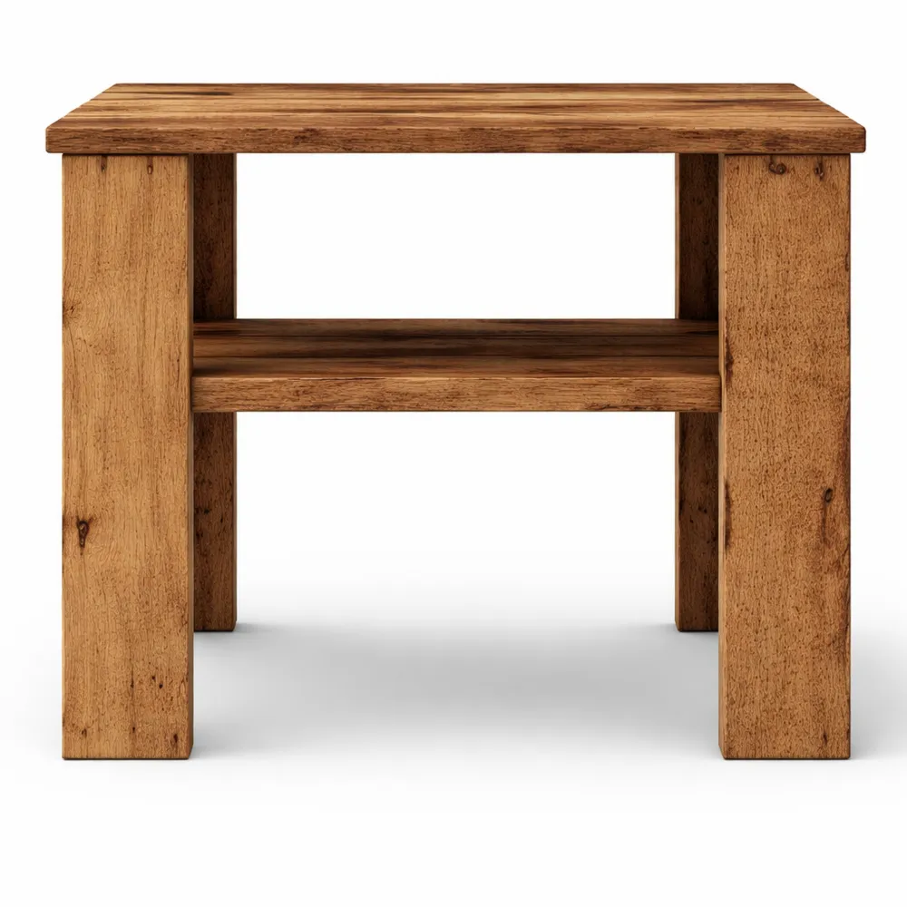 Table Basse Carrée en Bois Recyclé pour Salon