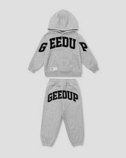 Geedup Team Logo Grey/Black Kids Tracksuit