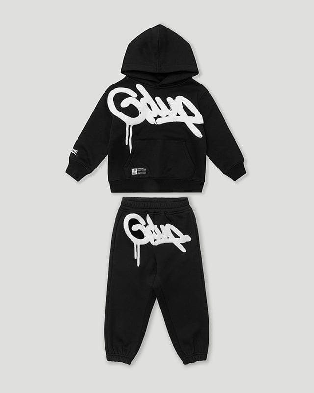 Geedup Handstyle Kids Black/White Tracksuit