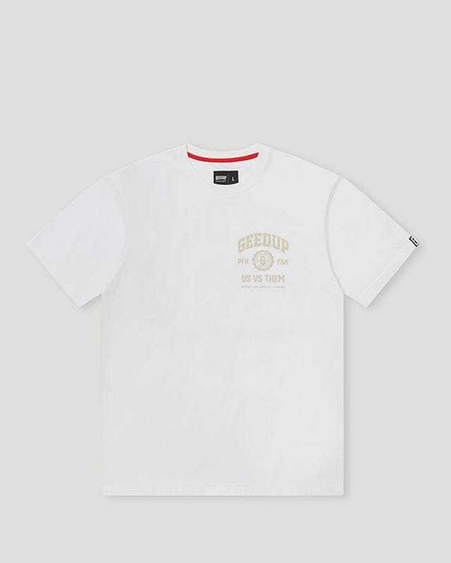 Geedup Us vs. T-Shirt Them White/Beige
