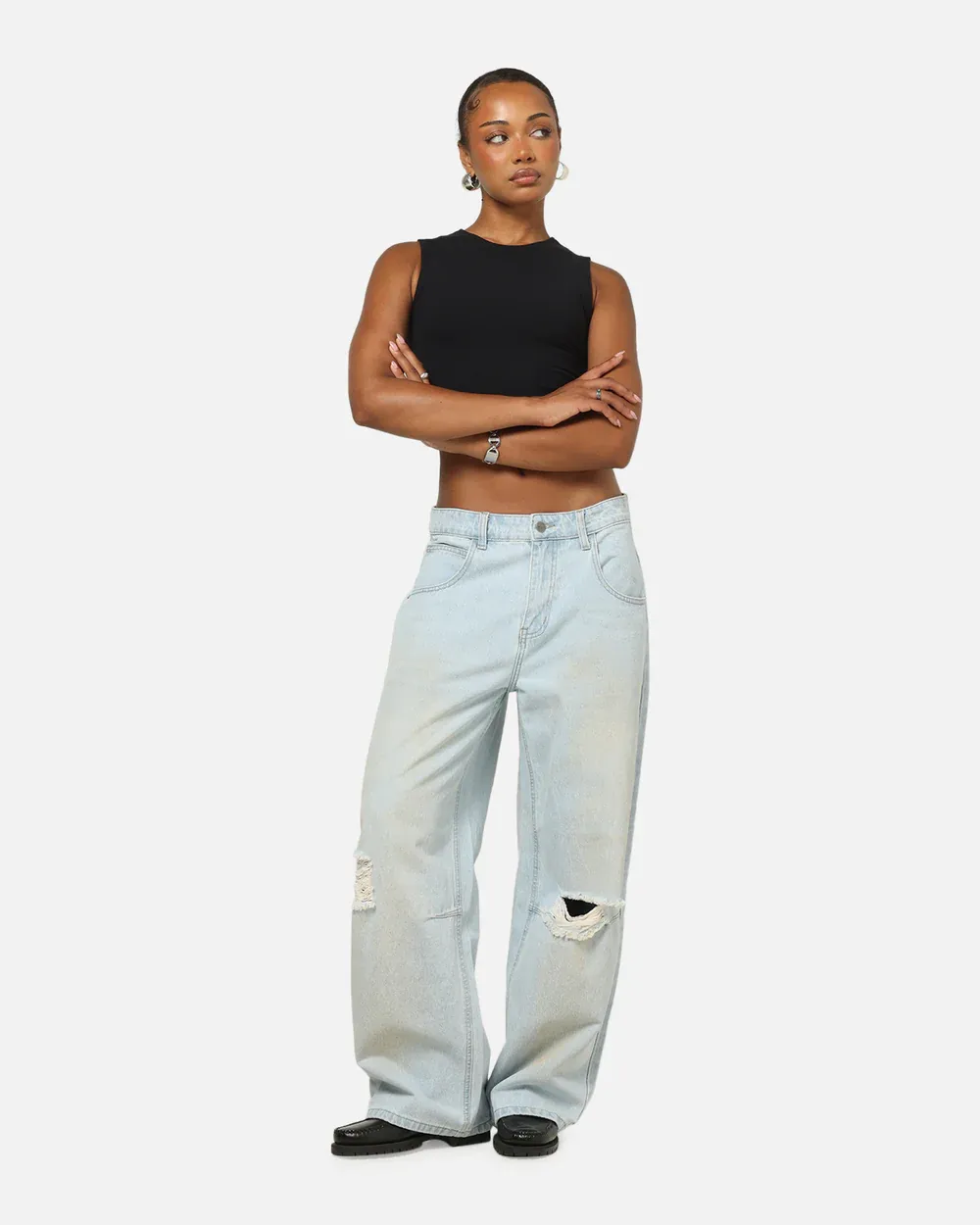Saint Morta Amplus Distressed Jeans Light Dirty Denim