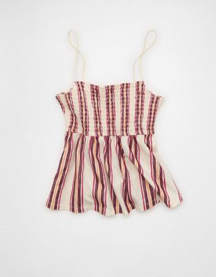 AE Sunchaser Babydoll Smocked Tank Top
