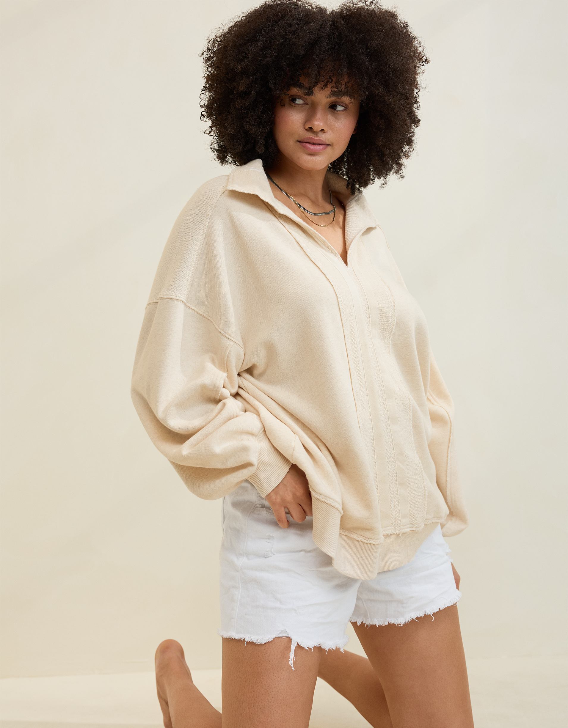 Aerie Starry Skies Open Neck Sweatshirt