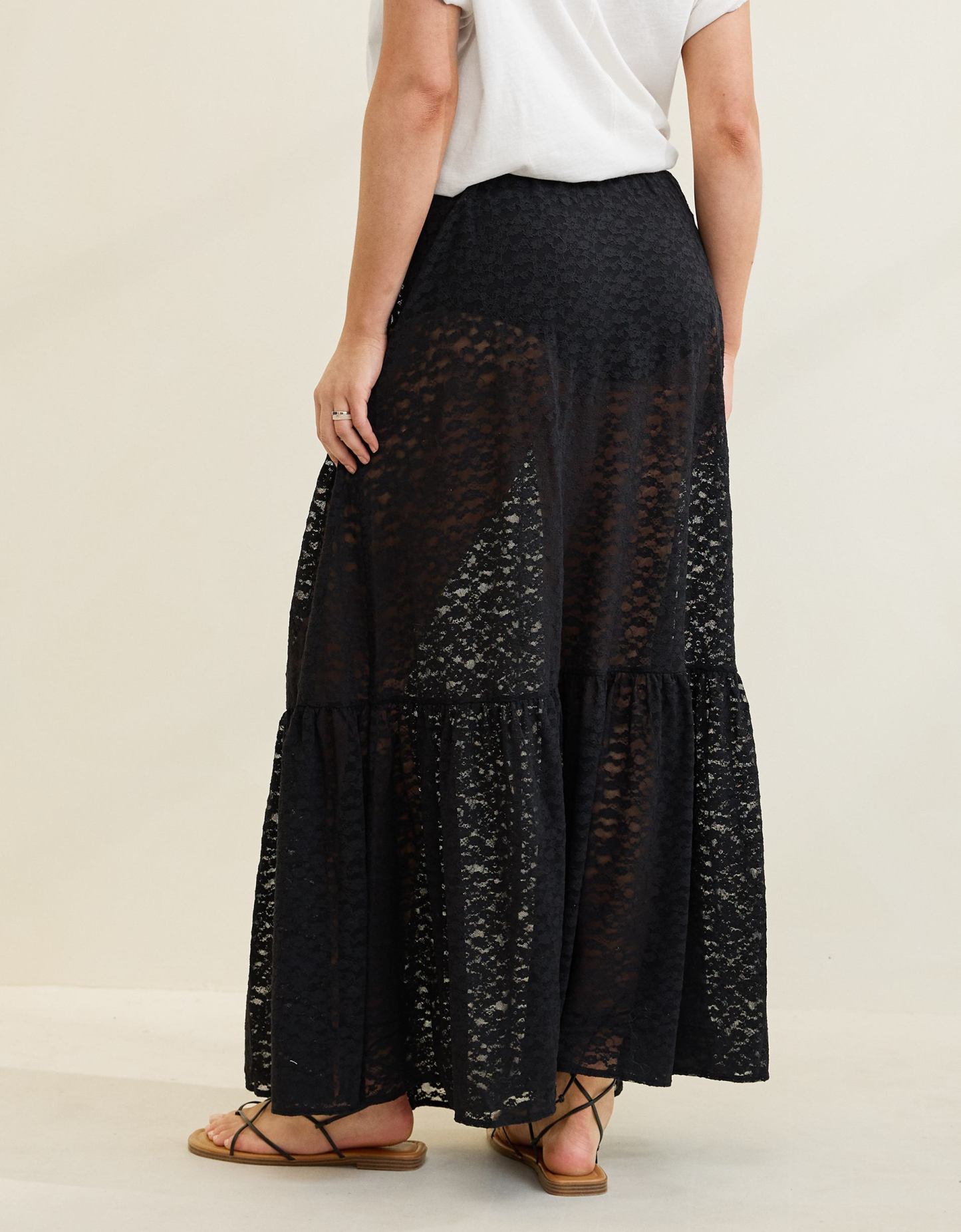 Aerie Tiered Lace Maxi Skirt