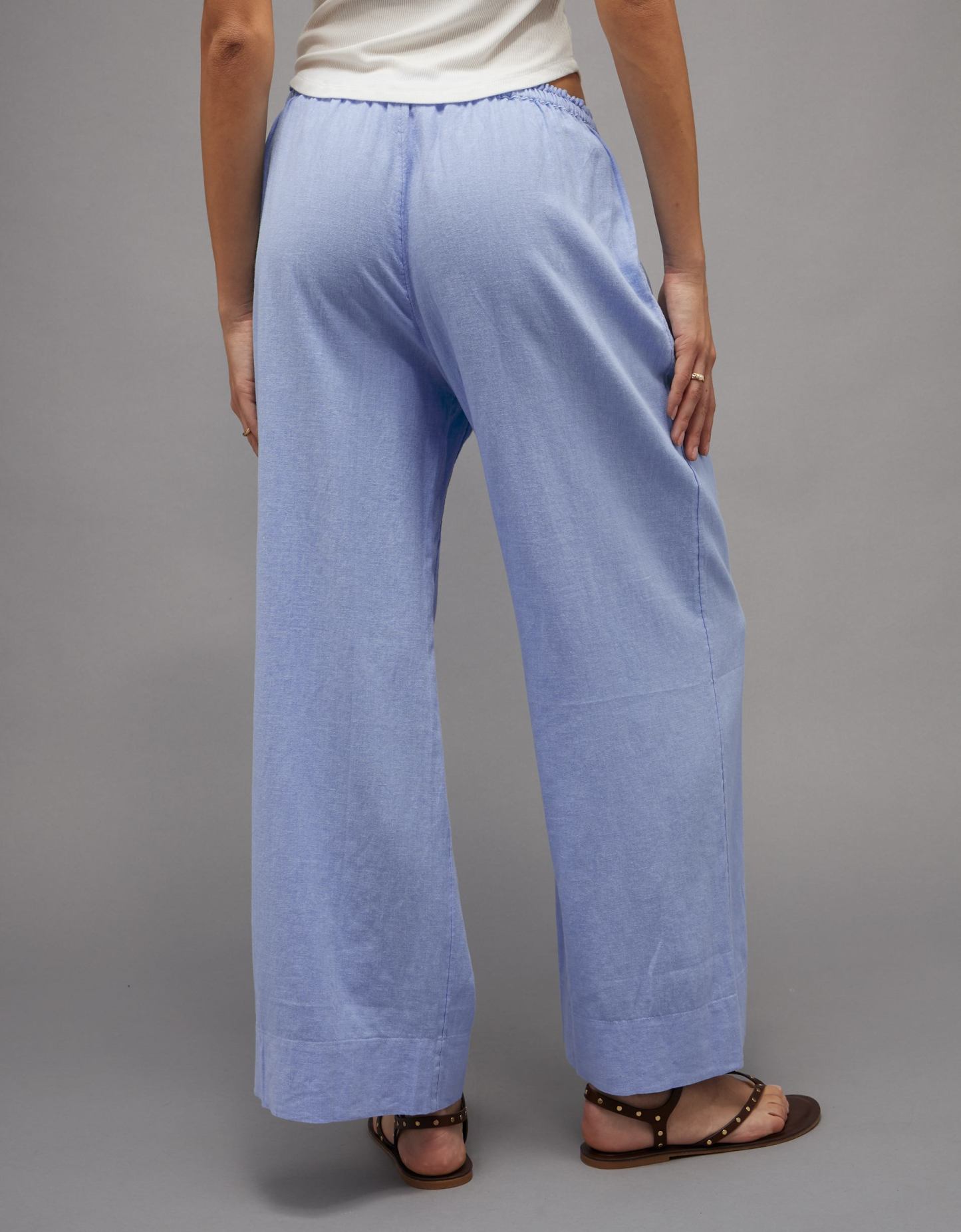 AE Linen-Blend Wide-Leg Pant