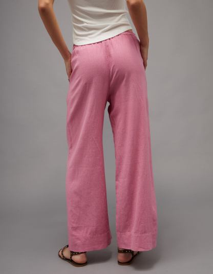 AE Linen-Blend Wide-Leg Pant