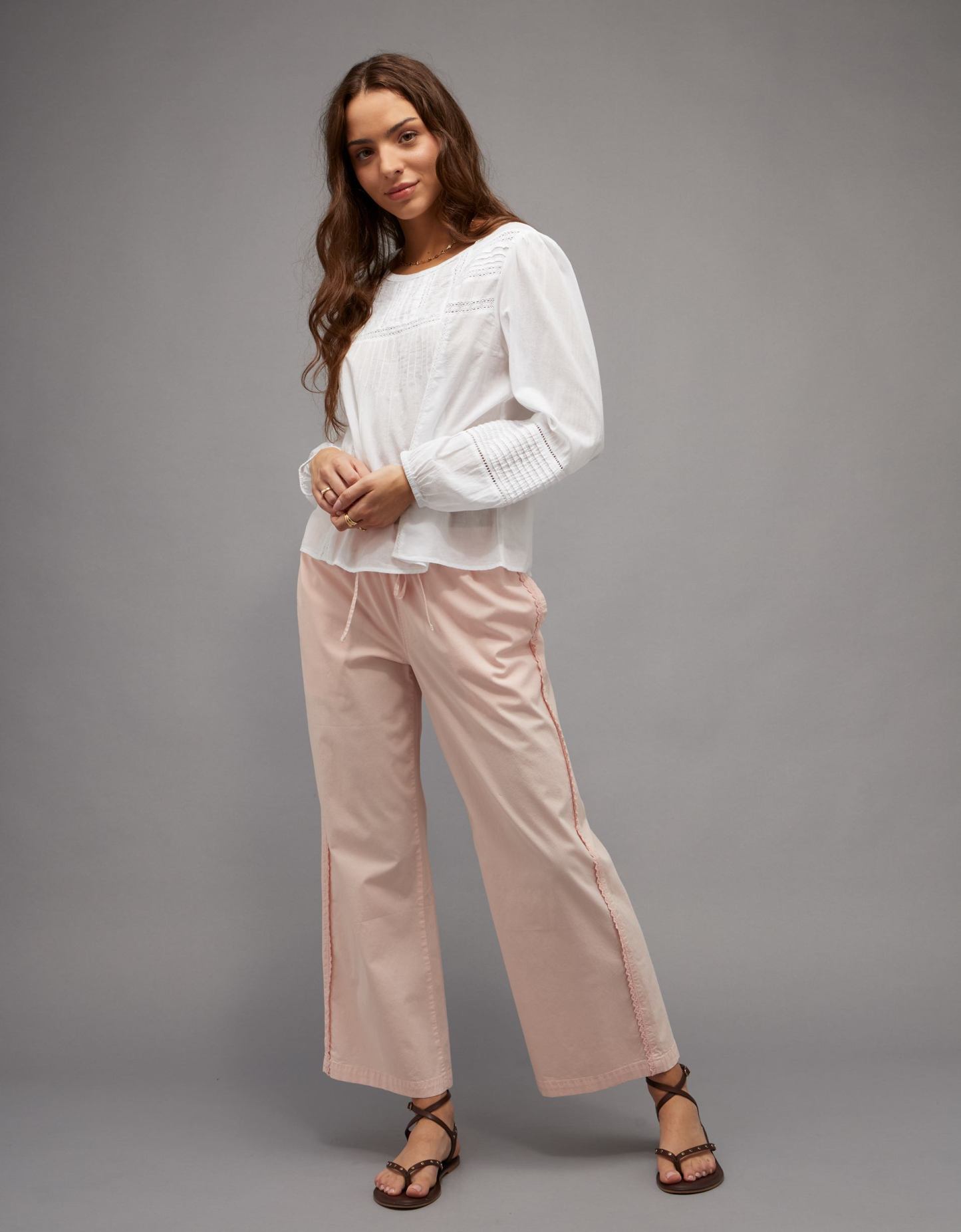 AE Lace Long-Sleeve Blouse