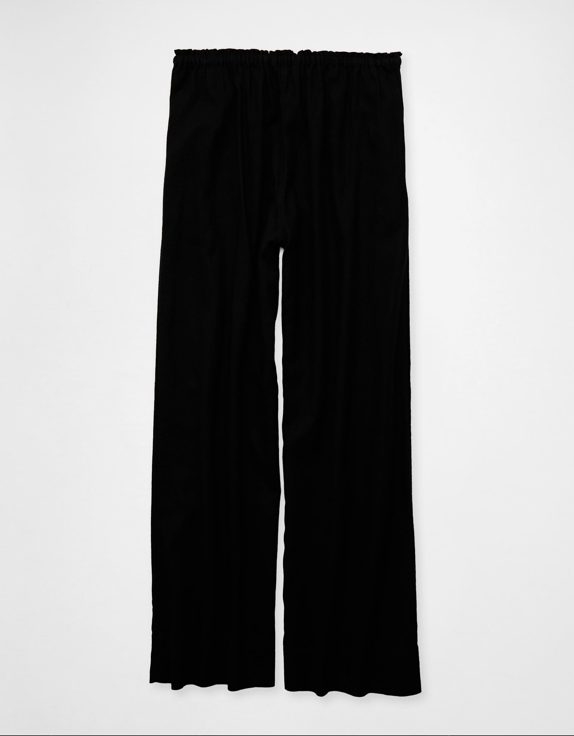 AE Linen-Blend Wide-Leg Pant