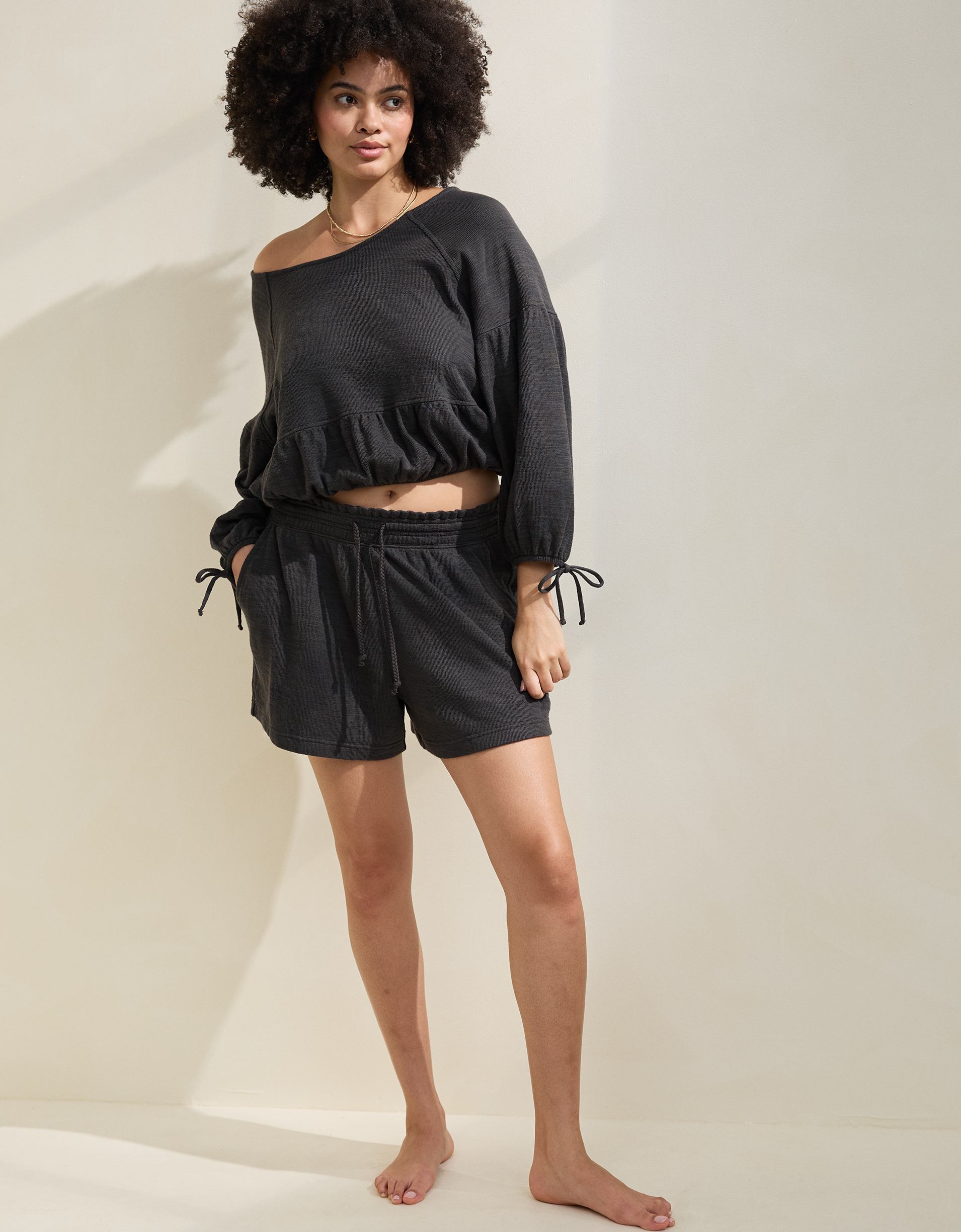 Aerie Endless Summer Cropped Sweatshirt