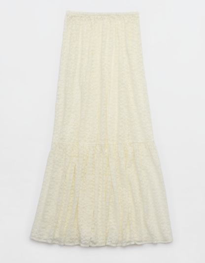 Aerie Tiered Lace Maxi Skirt