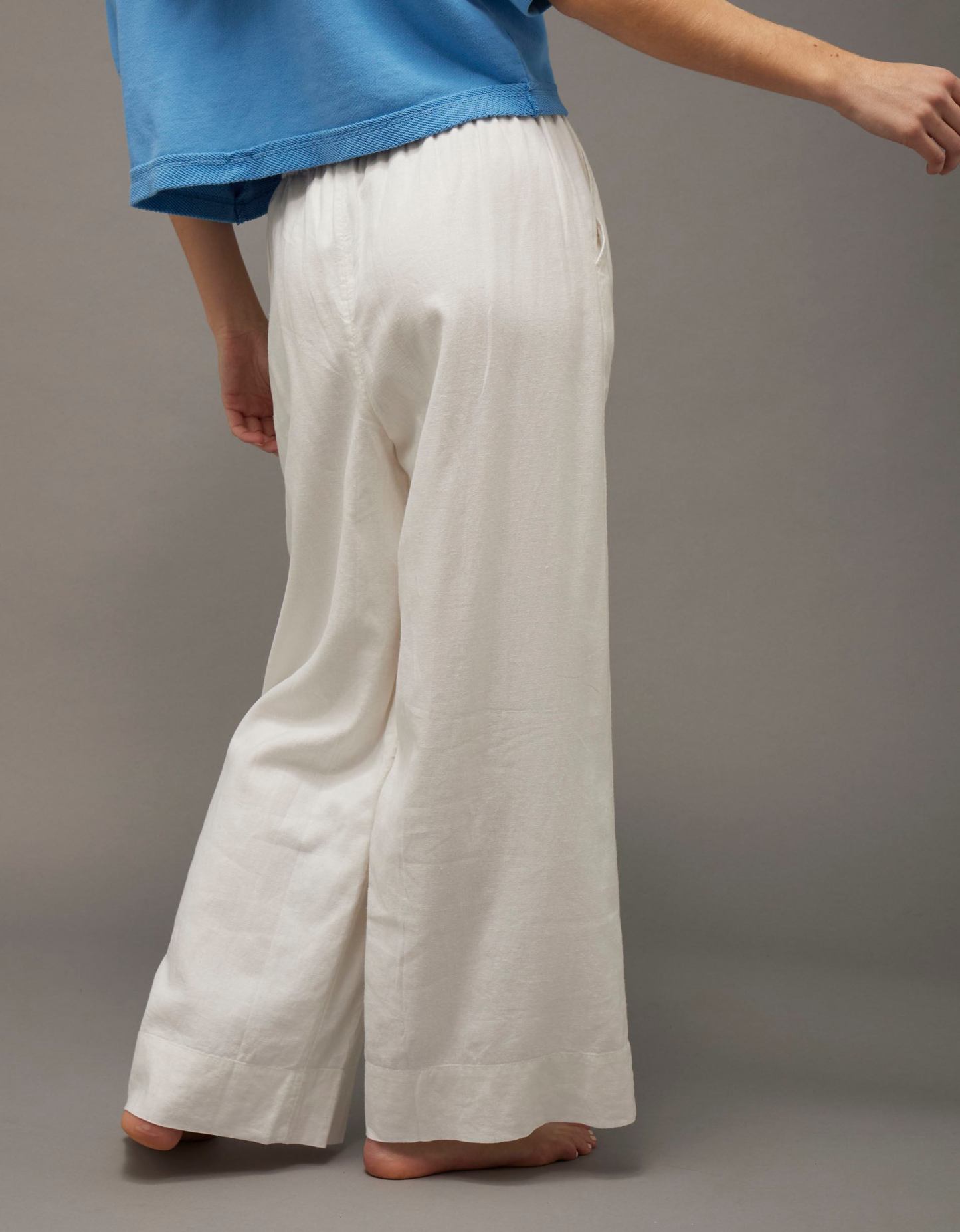 AE Linen-Blend Wide-Leg Pant