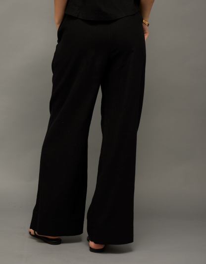 AE Linen-Blend Wide-Leg Pant