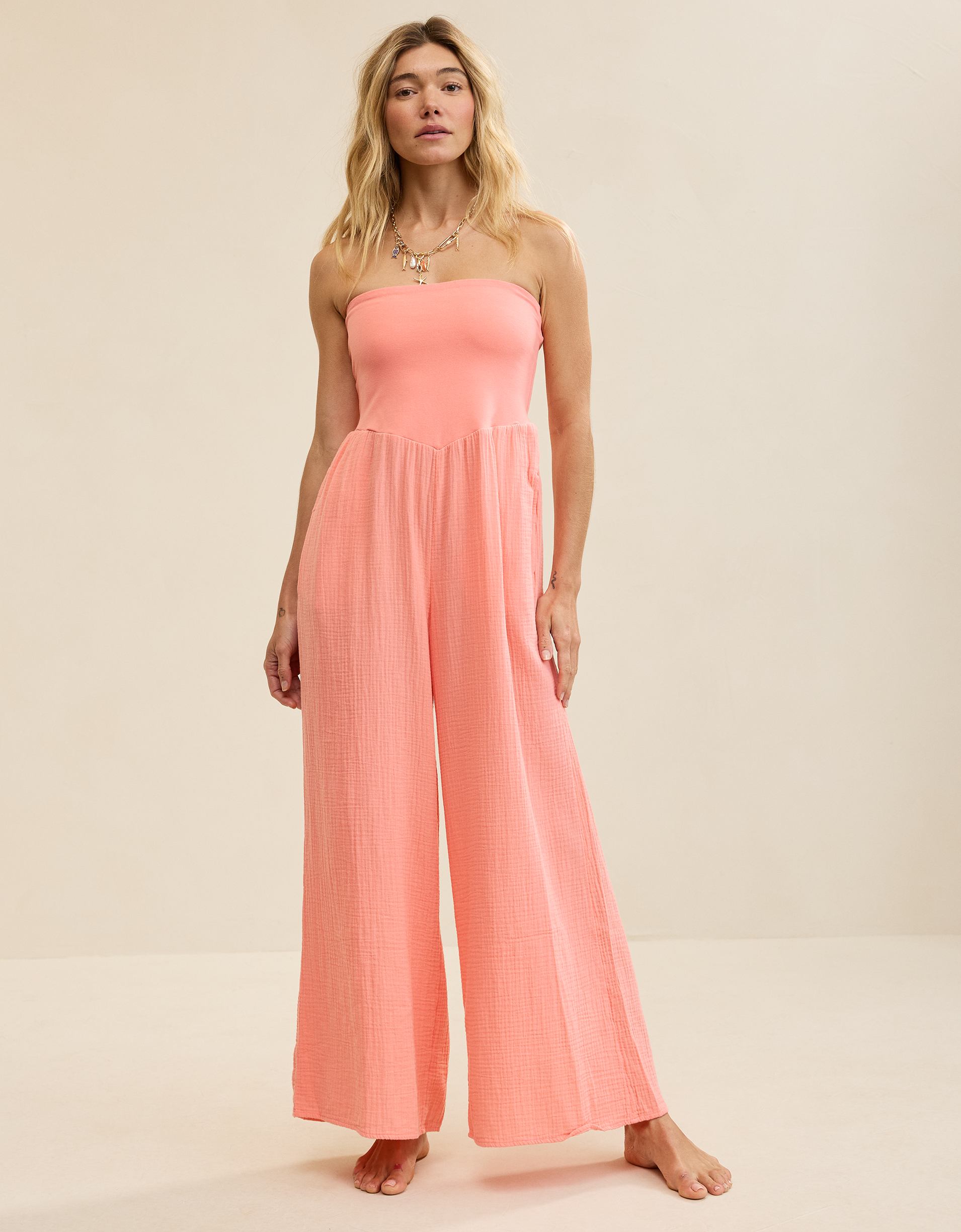 Aerie At The Barre Strapless Jumpsuit