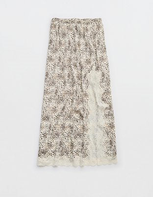 Aerie Satin Midi Skirt