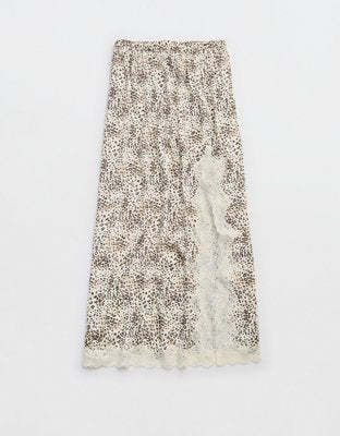 Aerie Satin Midi Skirt