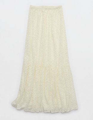Aerie Tiered Lace Maxi Skirt
