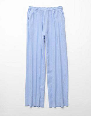 AE Linen-Blend Wide-Leg Pant