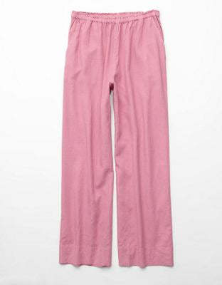 AE Linen-Blend Wide-Leg Pant