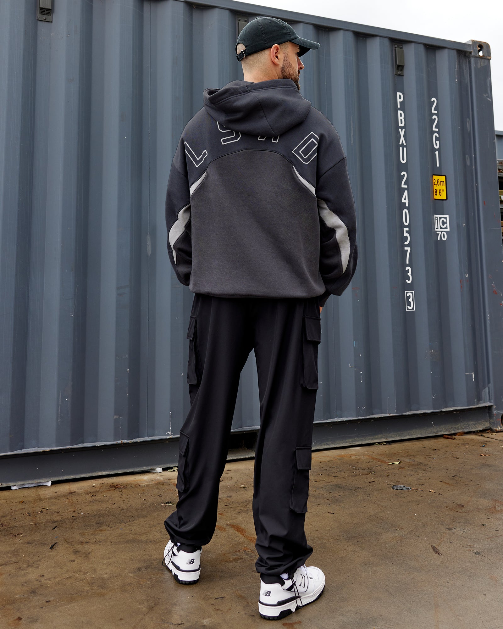 Y2K Concept Panel Hoodie - Asphalt-Turbulance