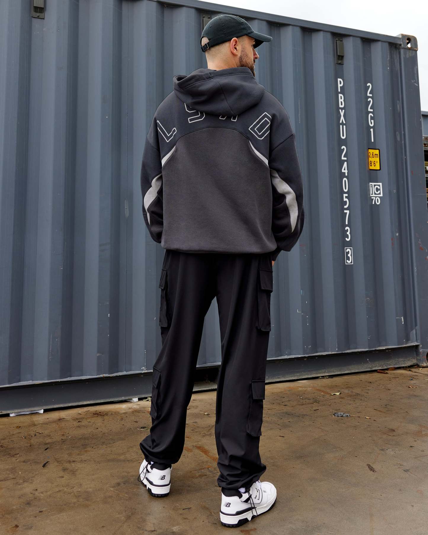 Y2K Concept Panel Hoodie - Asphalt-Turbulance