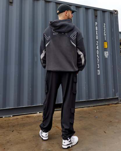 Y2K Concept Panel Hoodie - Asphalt-Turbulance