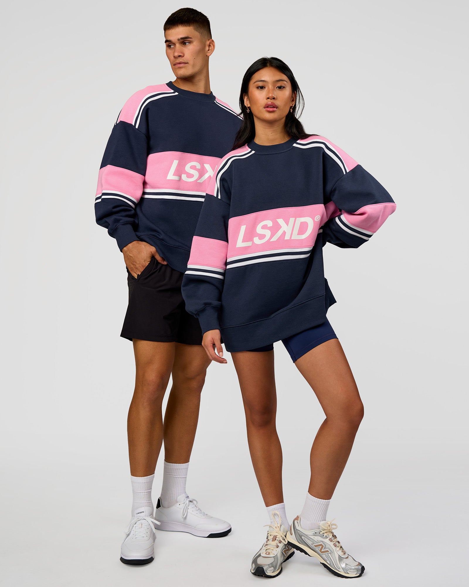 A-Team Sweater Oversize - Future Navy-Candy Pink