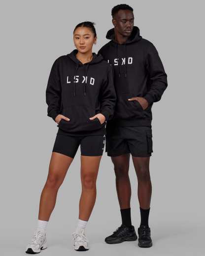Structure Hoodie - Black-White