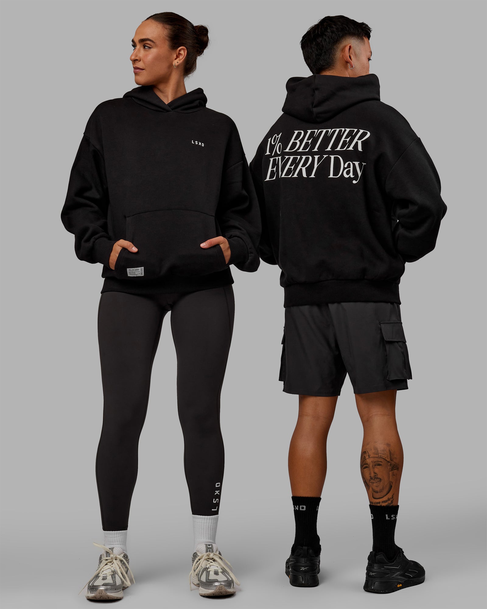 VS6 Hoodie Oversize - Black-White