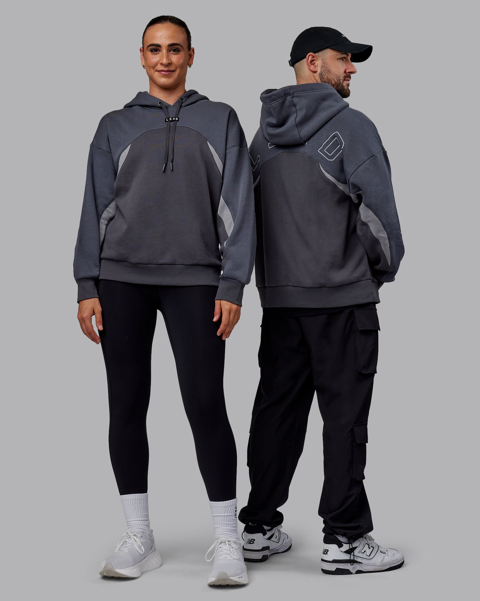 Y2K Concept Panel Hoodie - Asphalt-Turbulance