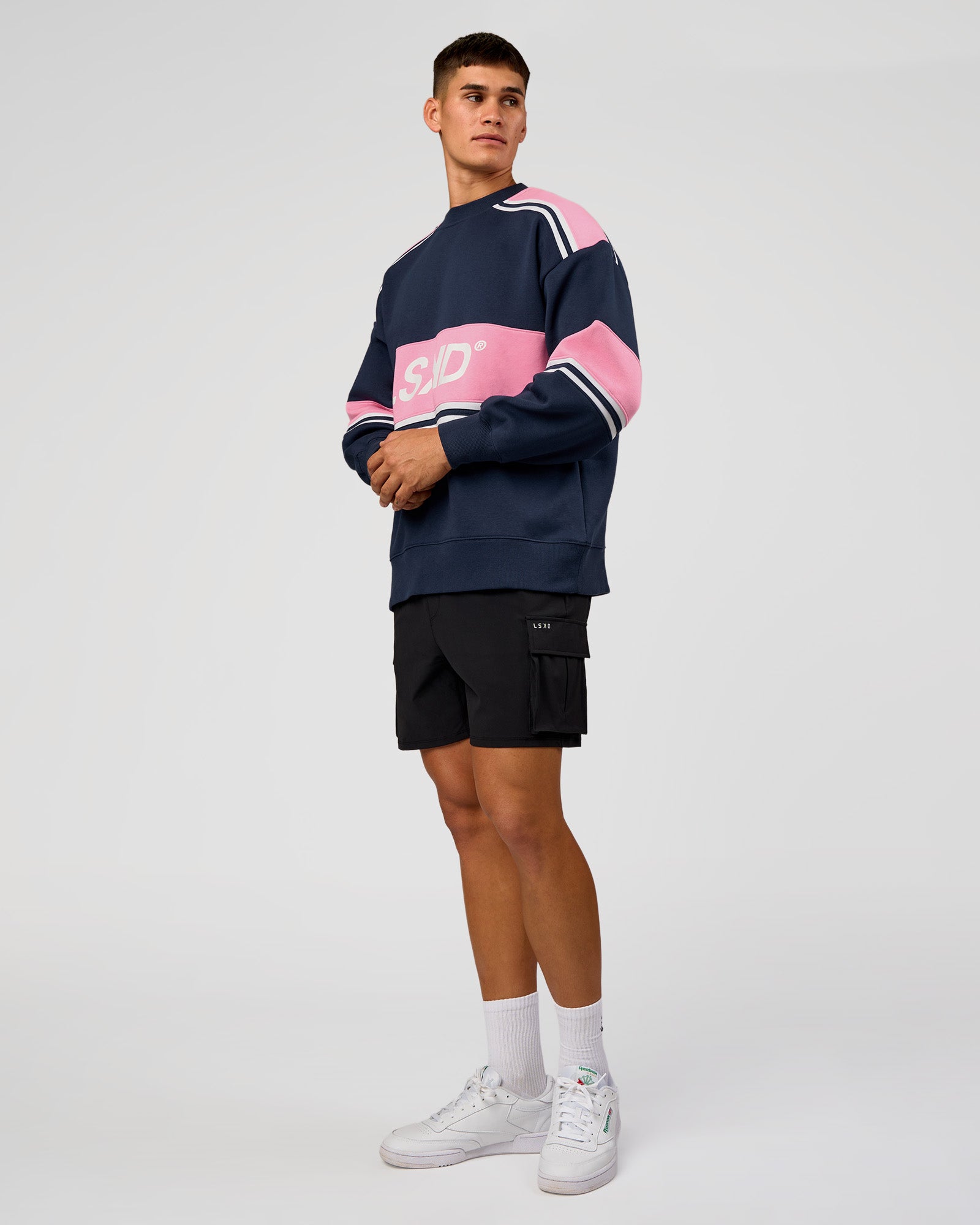 A-Team Sweater Oversize - Future Navy-Candy Pink