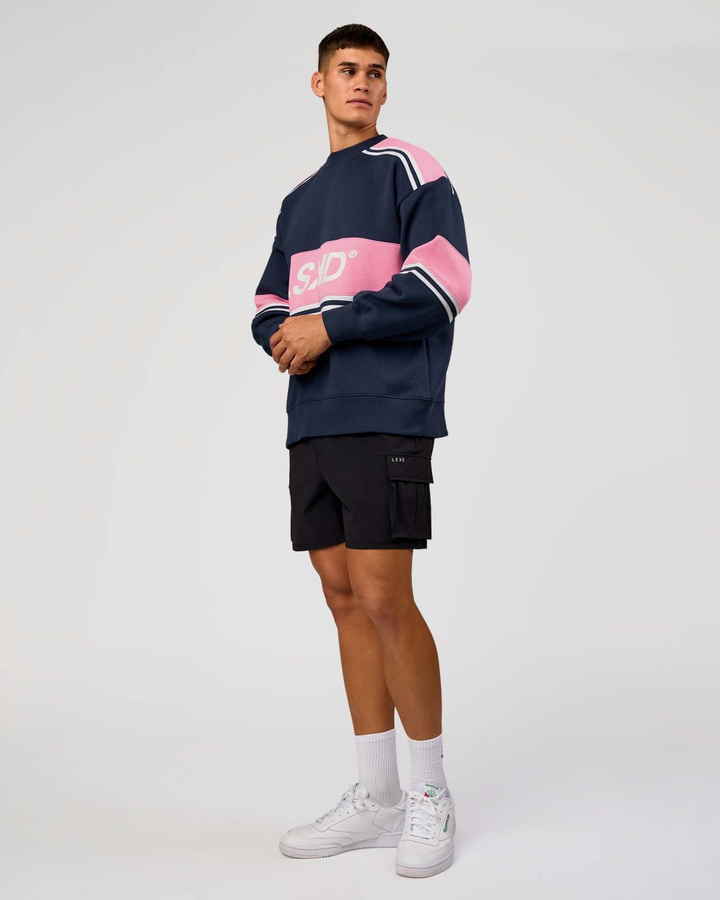 A-Team Sweater Oversize - Future Navy-Candy Pink