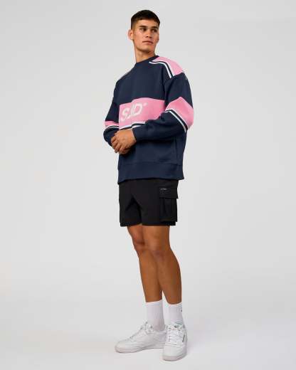 A-Team Sweater Oversize - Future Navy-Candy Pink